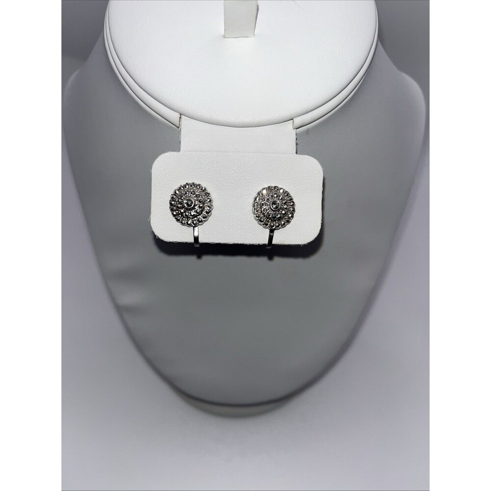 STERLING SILVER 925 STARBURST SCREW BACK EARRINGS 5g